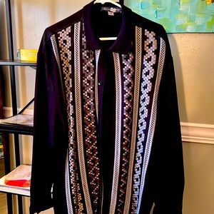 Black mens sweater / Brown Contrast